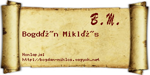Bogdán Miklós névjegykártya